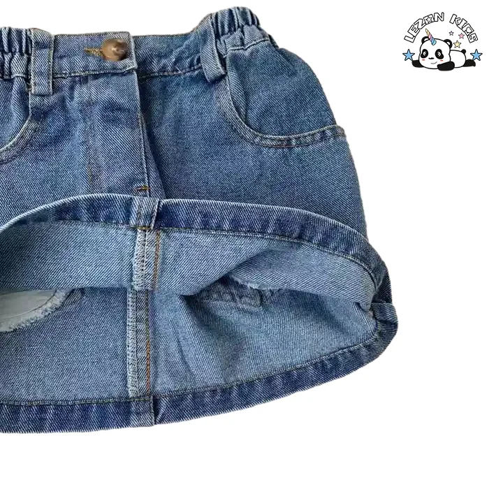 LEZONKIDS - Customizable Factory Direct Price Young Sexy Summer Short Denim Cool Mini Girls Skirts for 2-14 Year Old